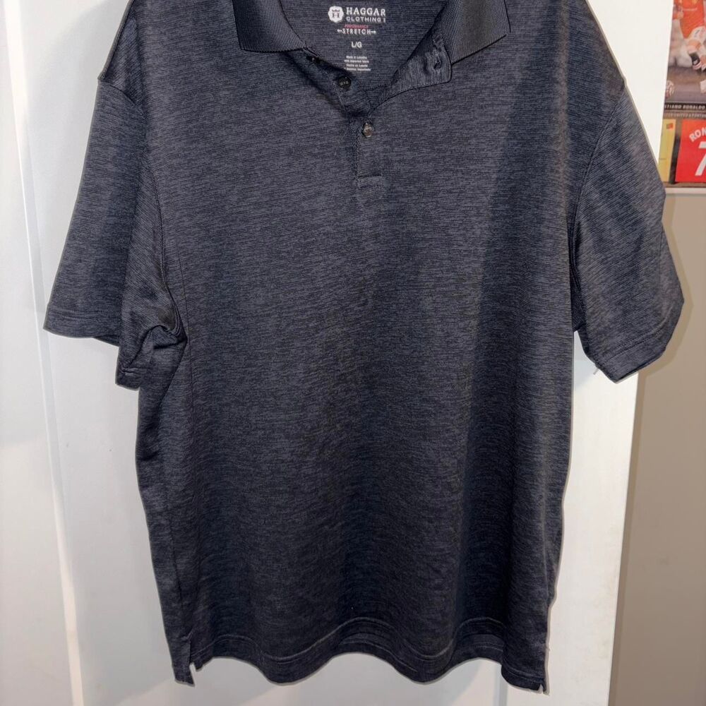 Haggar Men's Grey and Navy Polo Shirts